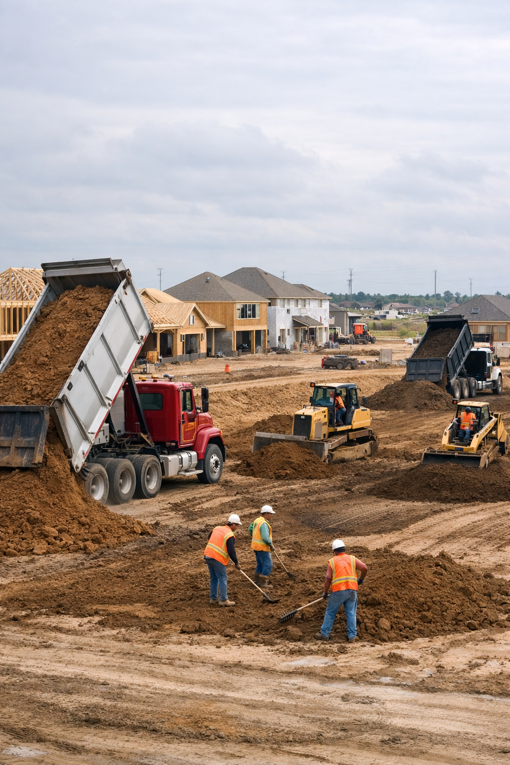 Buy bulk fill dirt in Houston TX for new home development.