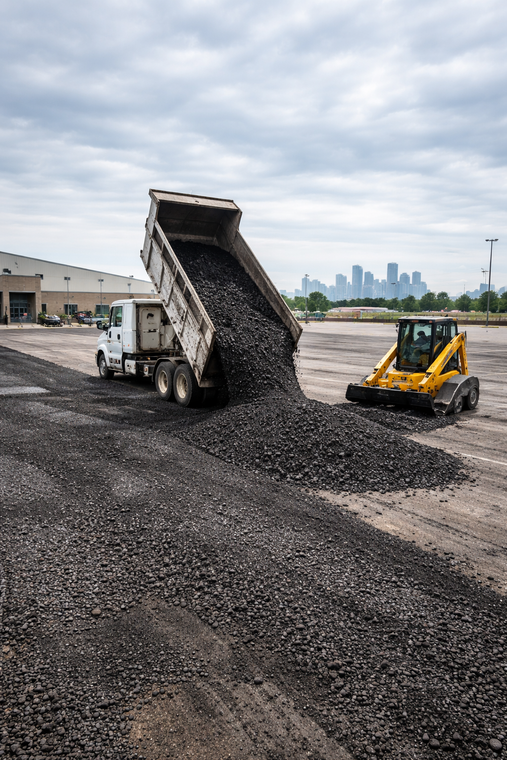 Recycled Asphalt in Houston TX used for large commercial parking lot paving.