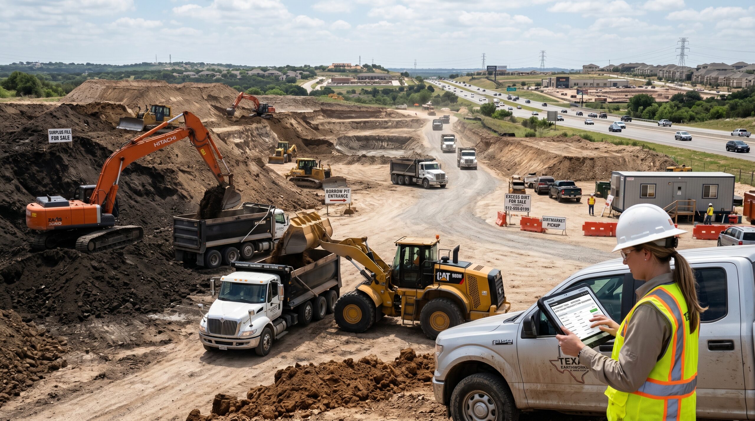 Selling excess dirt in Texas from a construction site to avoid hauling costs and connect with local buyers.