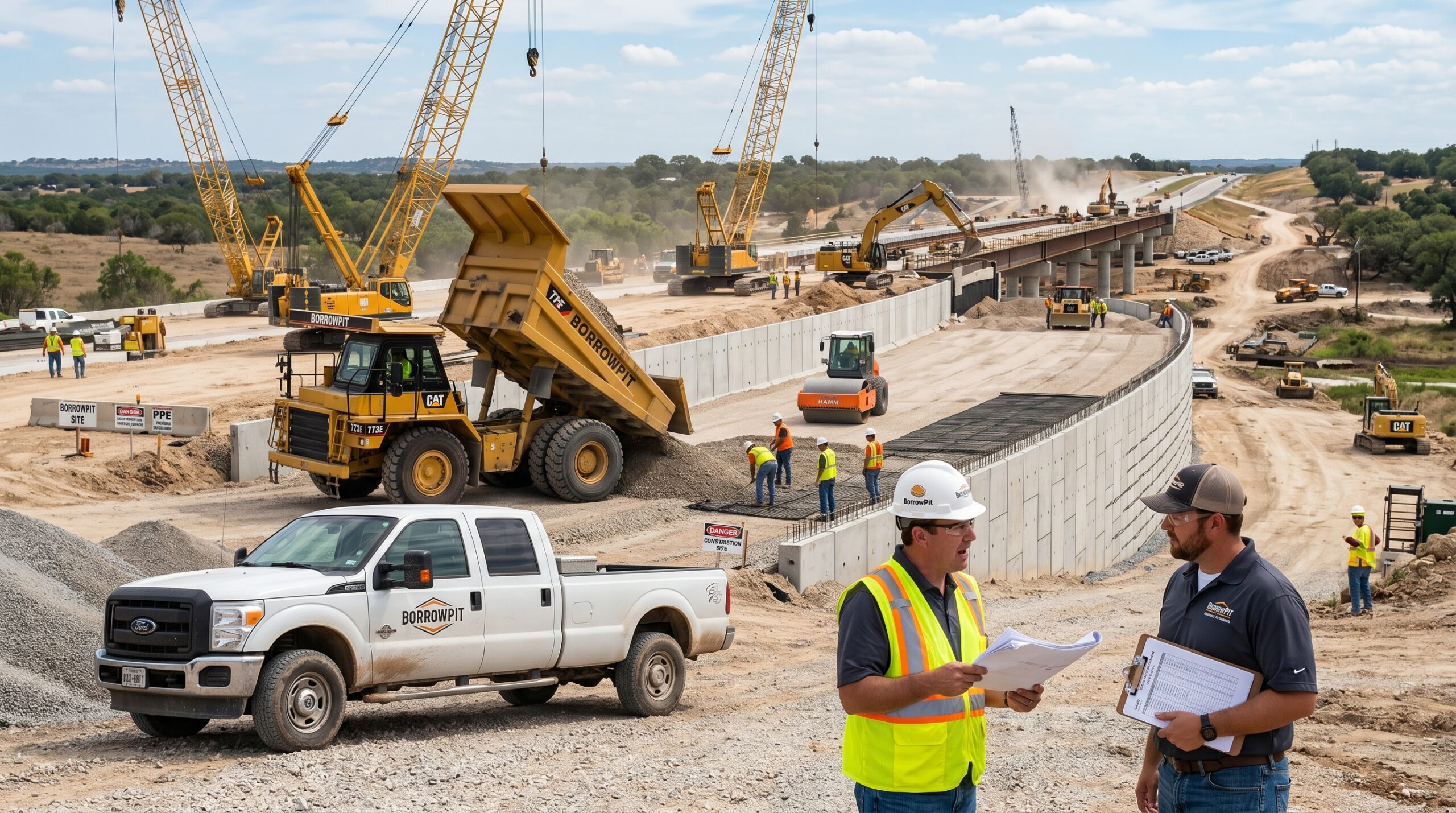 Local MSE backfill suppliers delivering engineered fill materials for Texas commercial construction projects.