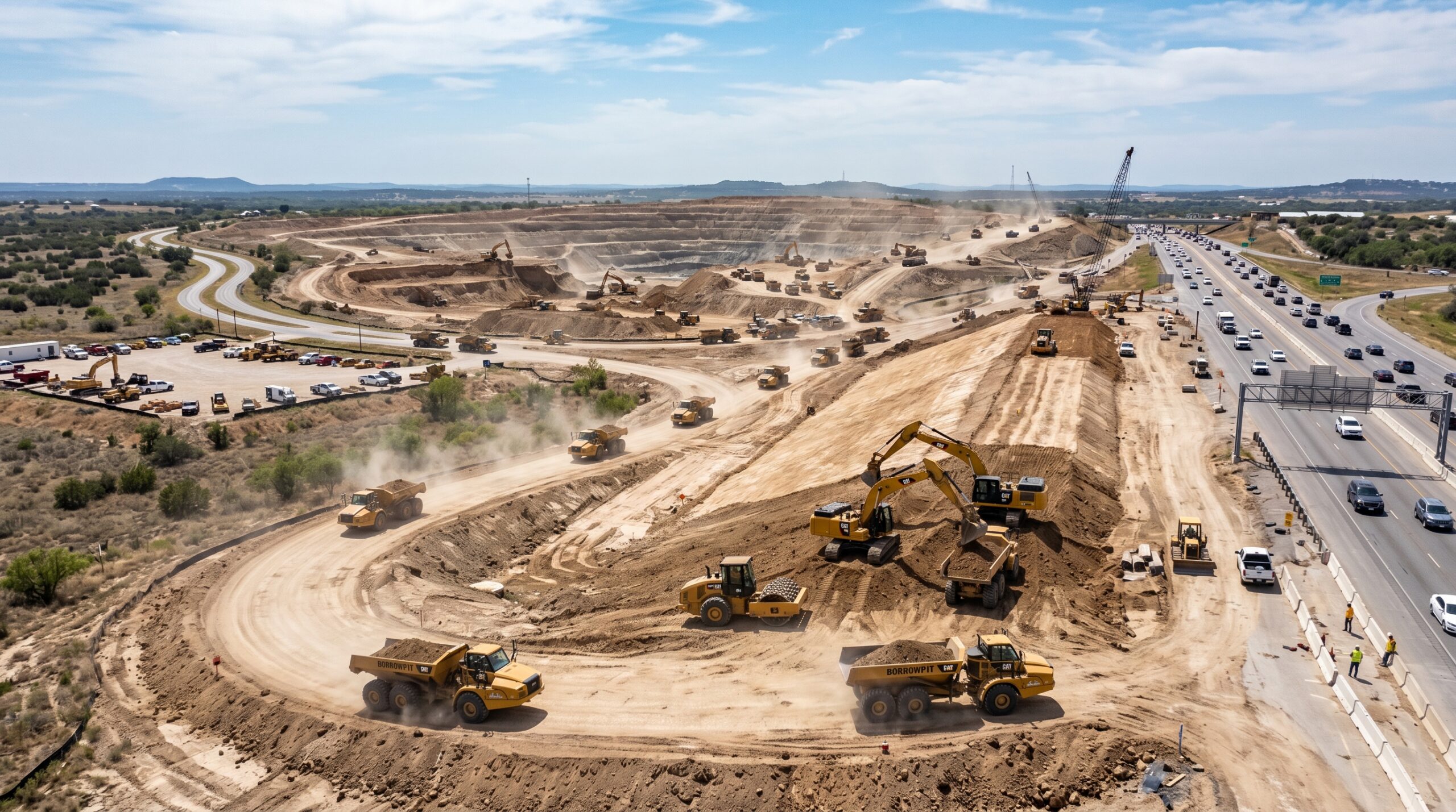 How to source fill dirt for large civil projects in Texas from a borrow pit material source.