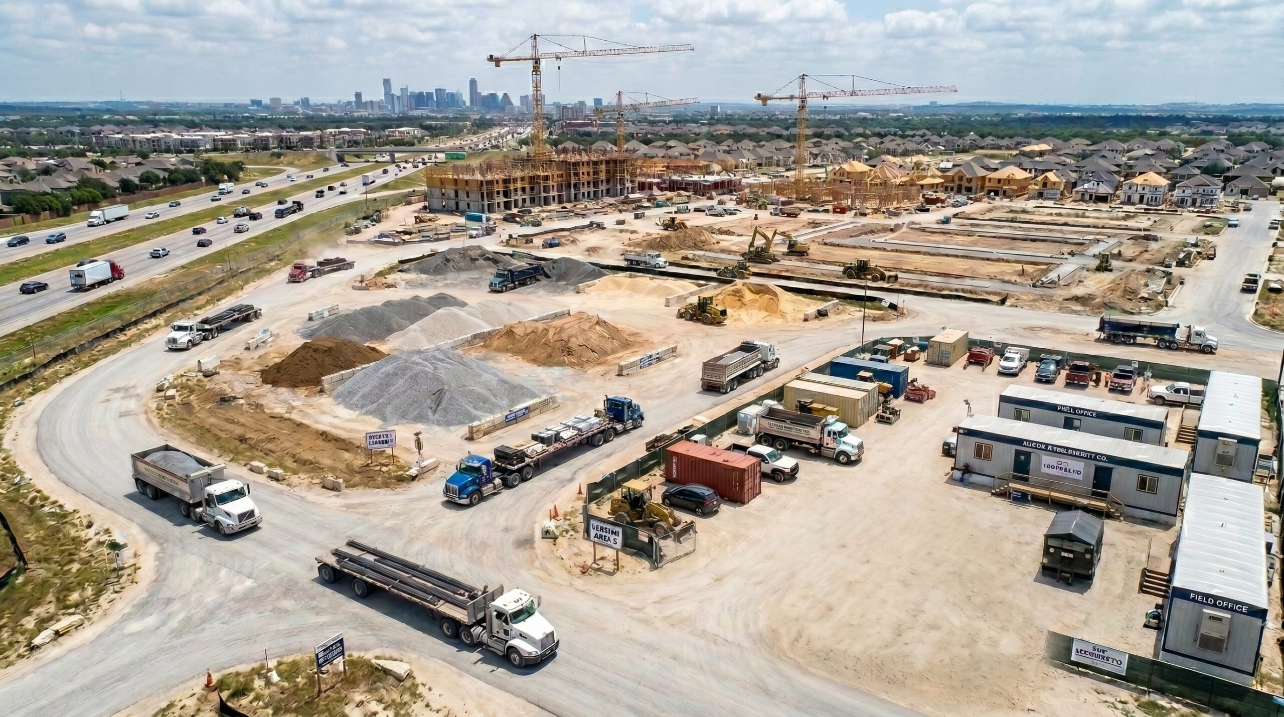 Material sourcing near me in Austin with local suppliers delivering construction materials to active development projects.